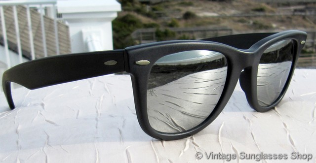 Ray Ban Wayfarer Matte Black G 31 Mirrored Sunglasses